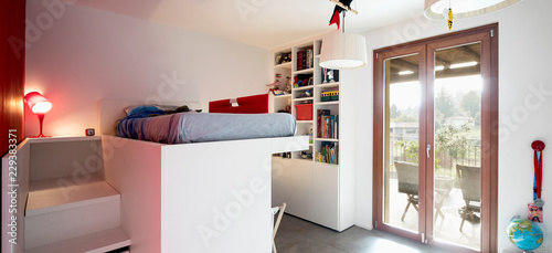 Canvas Print Child bedroom with bunk bed