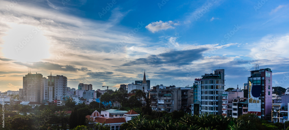 Fototapeta premium at the blue hour in Ho Chi Min City
