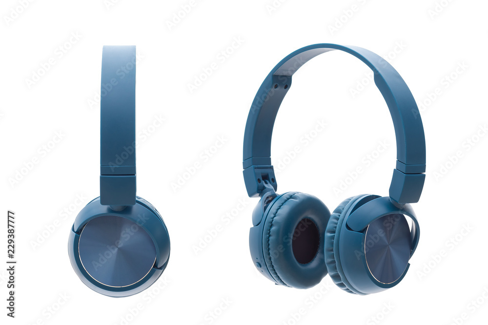 custom made wallpaper toronto digitalbluetooth blue headphone on white background isolated