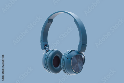 Wallpaper Mural bluetooth blue headphone on blue background Torontodigital.ca