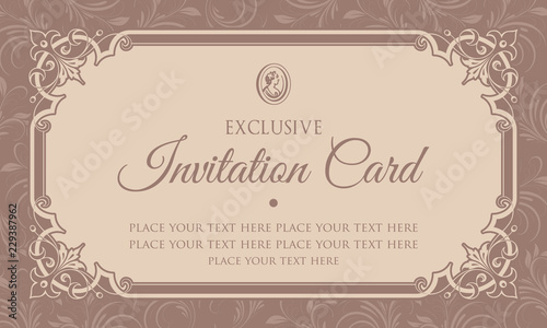 Exclusive invitation card design in vintage style
