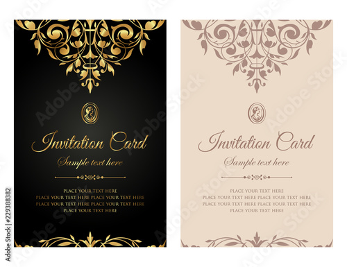 Exclusive invitation card template design in vintage style