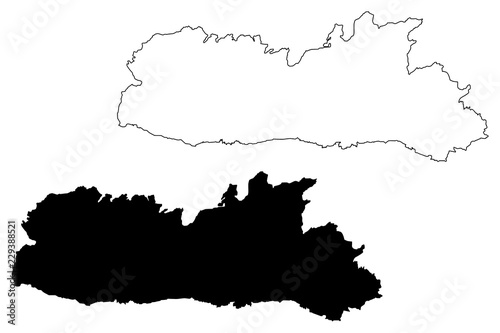Meghalaya (States and union territories of India, Federated states, Republic of India) map vector illustration, scribble sketch Meghalaya state map
