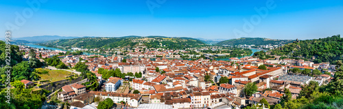 Aerial panorama of Vienne with the Rhone river in France © Leonid Andronov