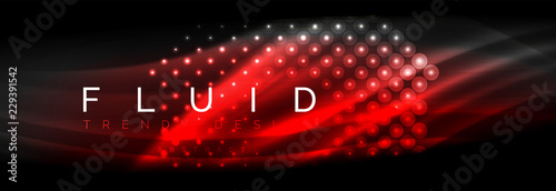 Liquid neon flowing waves, glowing light lines background