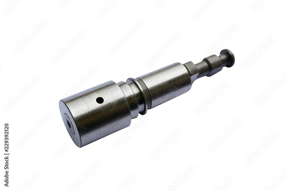 Fuel injector into the combustion chamber of the engine. Car plunger of the fuel pump of the diesel engine. Fuel injector into the combustion chamber of the engine. Car plunger of the fuel pump of the diesel engine.