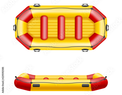 inflatable rafting boat vector illustration