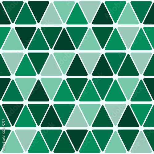 Simple geometric pattern of rounded triangles. From shades of green. Seamless background.