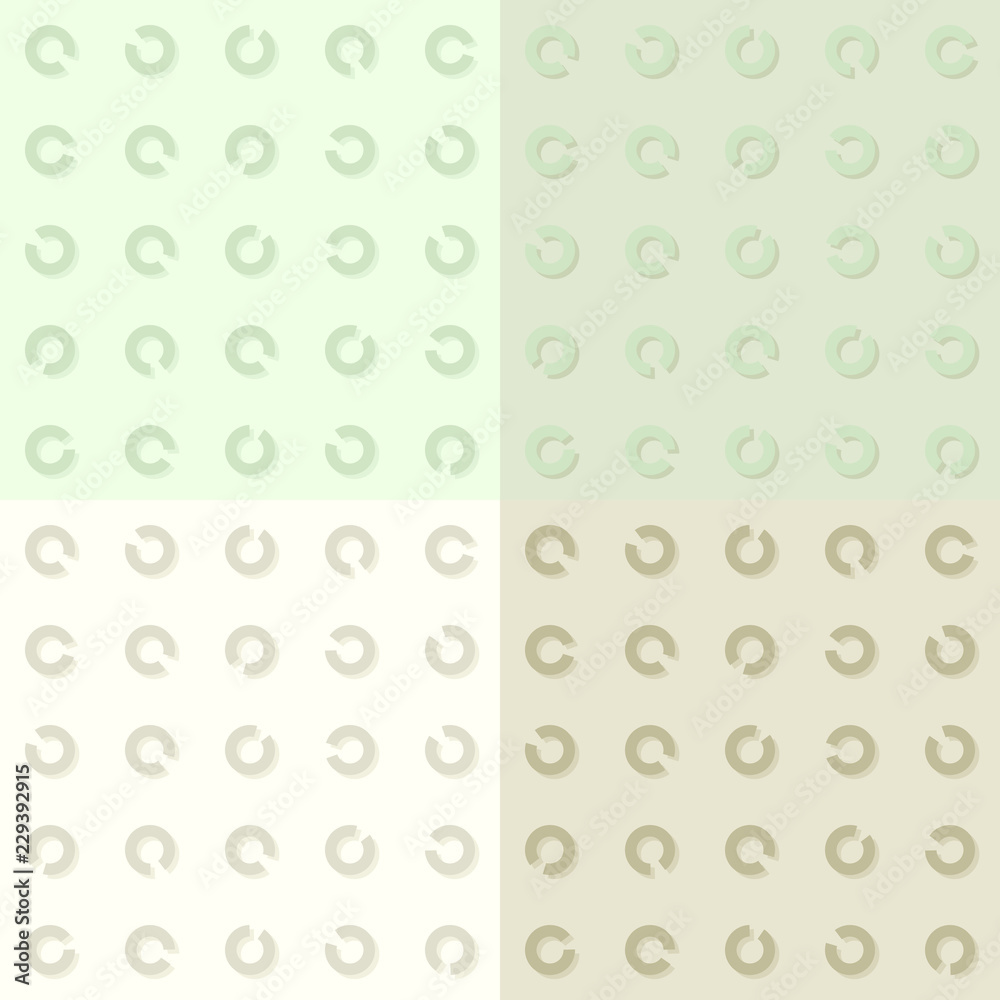 Seamless pattern of unlocked rings. A set of four backgrounds. Repeating pattern. Light colors. Pastel.
