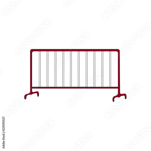 crowd control barrier, vector illustration.