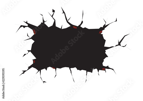  Hole in the wall. Comics style. vector illustration