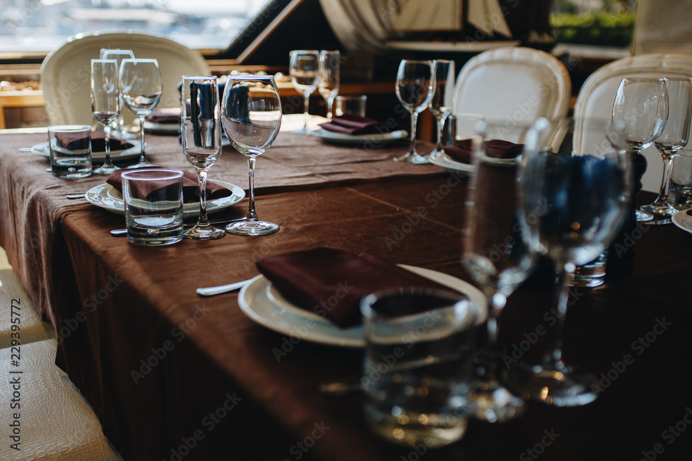 Table setting for dining at a high end wedding.. Table setting for dining at a high end wedding..