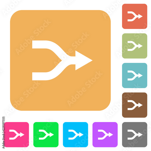 Merge arrows rounded square flat icons