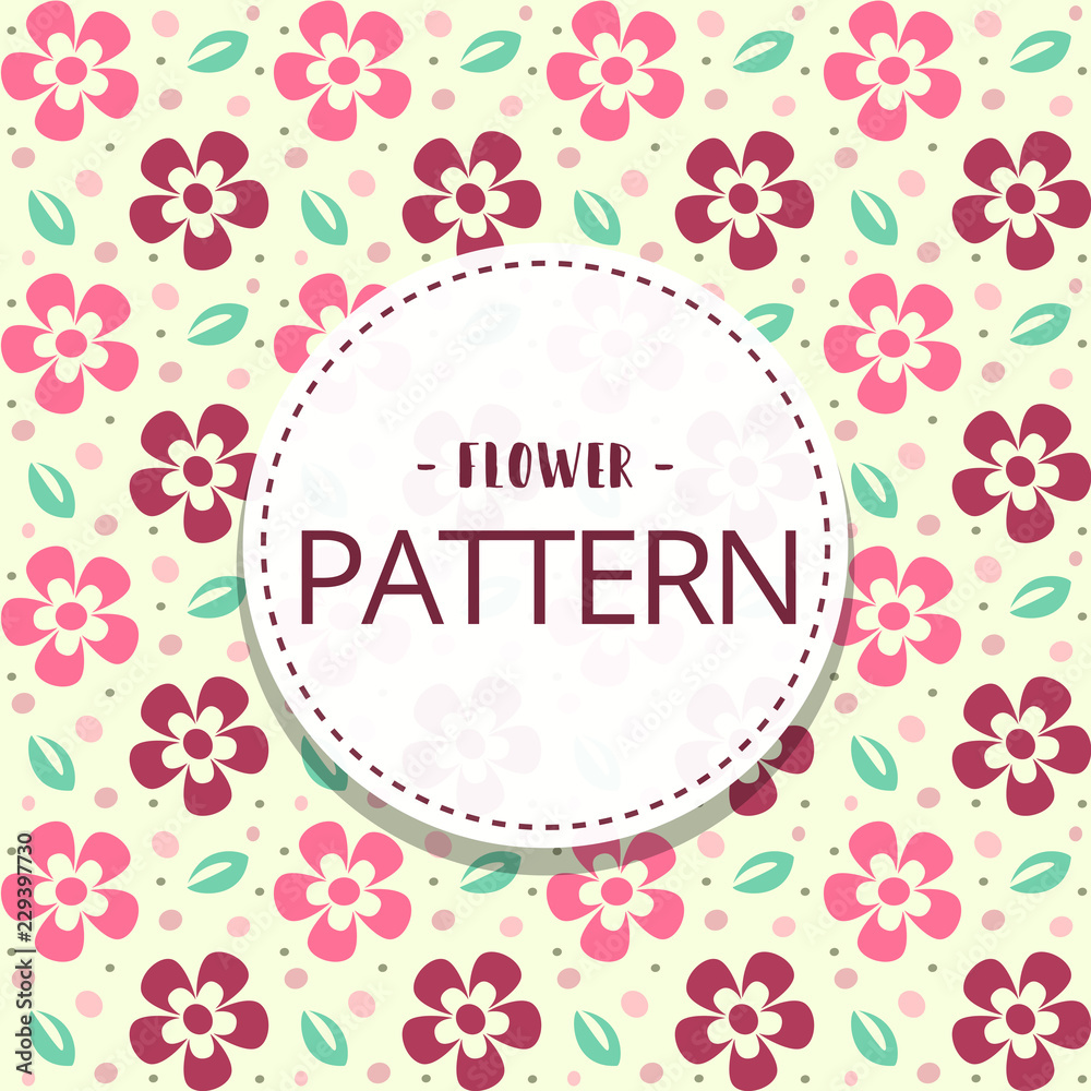 vector hand drawn feminine flower repeatable pattern in pastel light cream