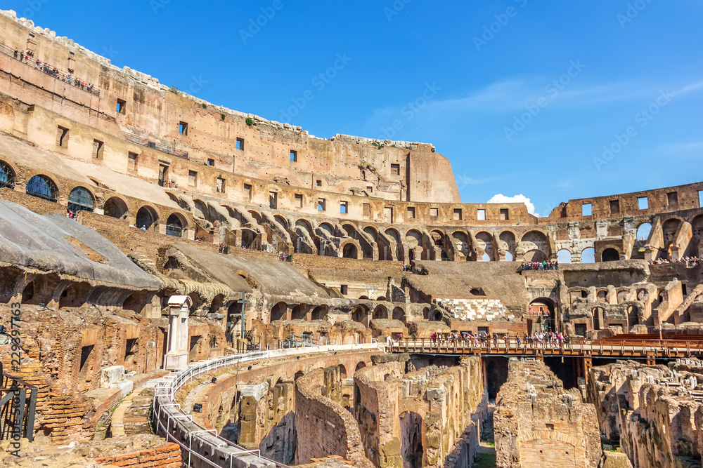 The Roman Colloseum Arena from inside