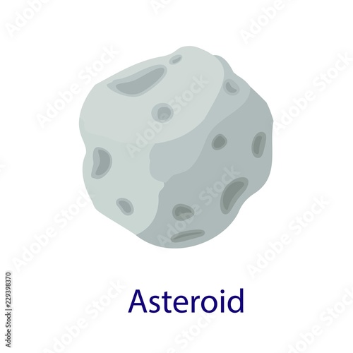 Space asteroid icon. Flat illustration of space asteroid vector icon isolated on white background