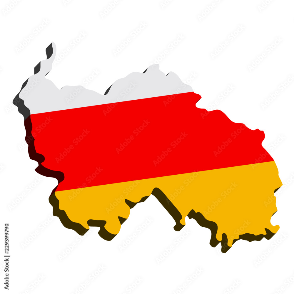 Fototapeta premium 3D Vector. Map of South Ossetia