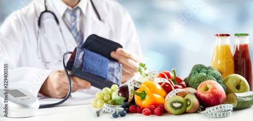 Healthy diet and blood pressure concept photo