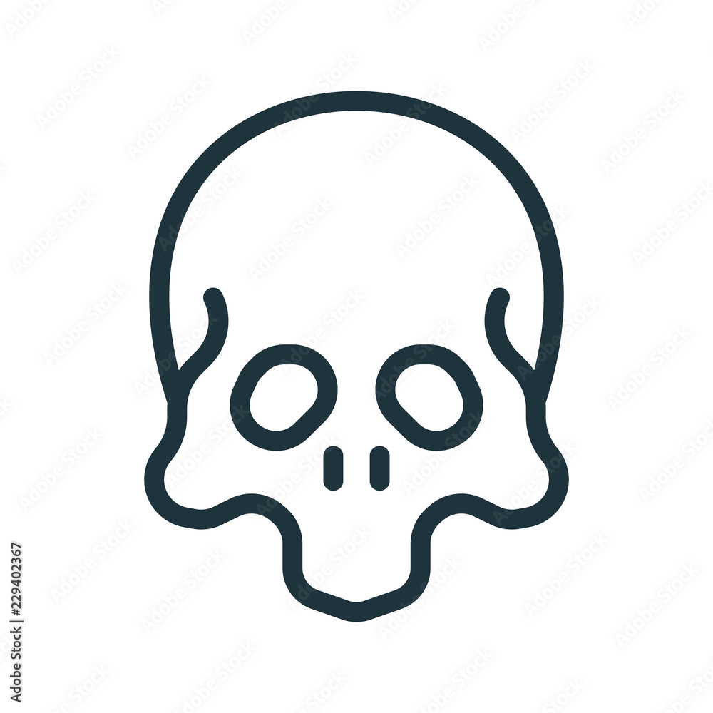 Skull Halloween Minimal Flat Line Stroke Icon Pictogram Skull Halloween Minimal Flat Line Stroke Icon Pictogram