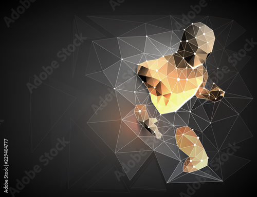 Cyborg. Robot. A man who has rushed out of the net, Network connection turned into. Symbolizing the meaning of artificial intelligence and big data. vector illustration
