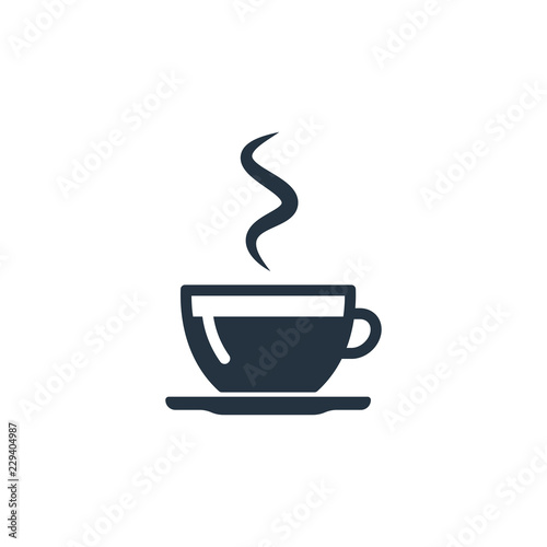 Cup, saucer isolated icon on white background, coffee set, logo and sign