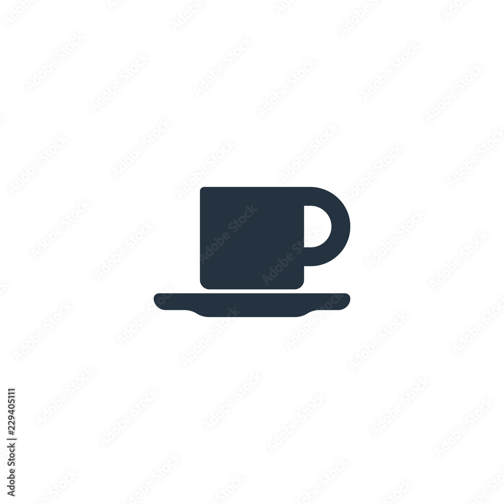 Cup, saucer isolated icon on white background, coffee set, logo and sign Cup, saucer isolated icon on white background, coffee set, logo and sign