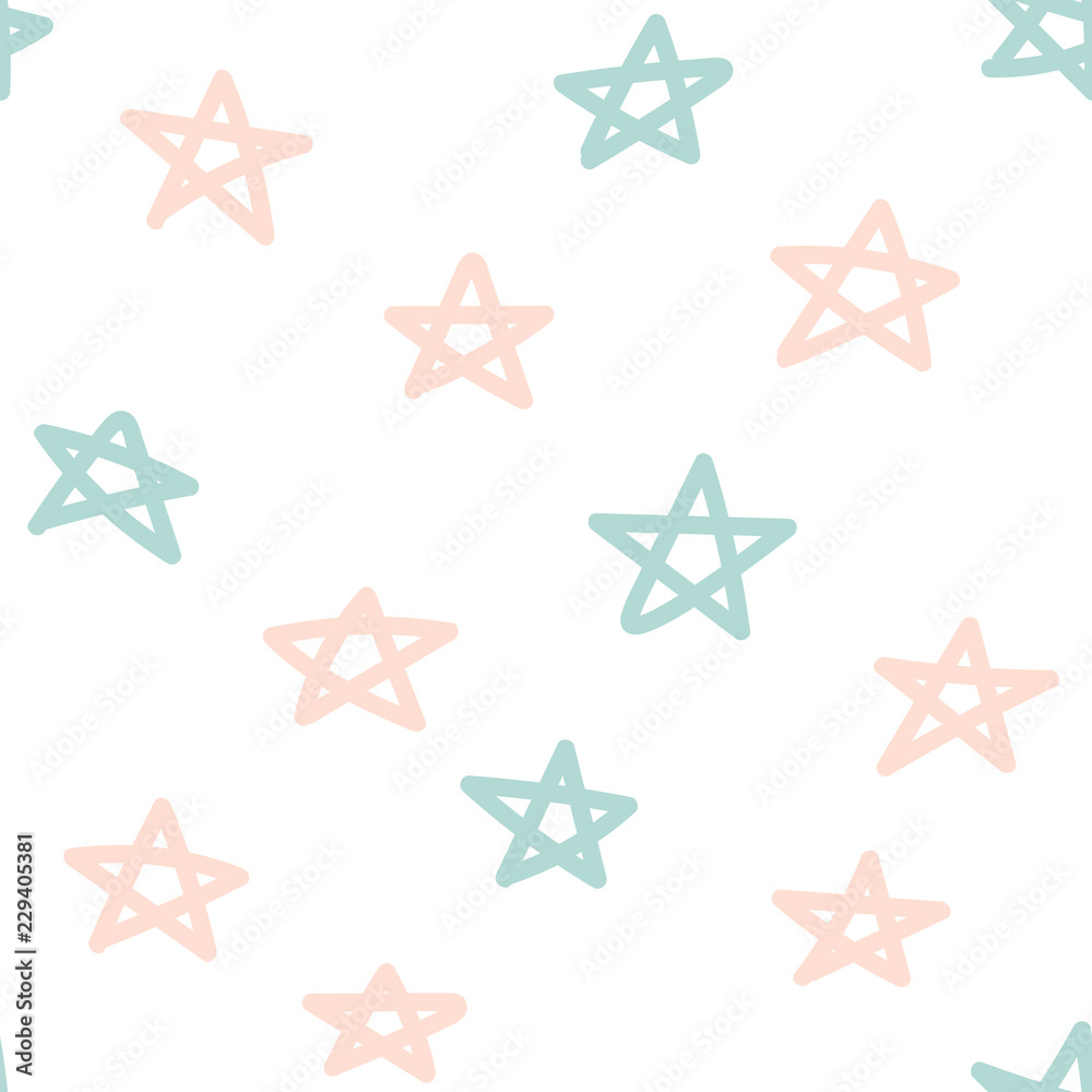 Doodle star seamless pattern. Hand drawn geometric background. Vector illustration. Doodle star seamless pattern. Hand drawn geometric background. Vector illustration.