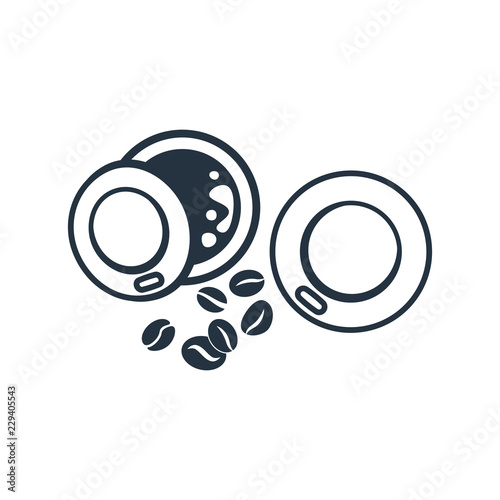 Double latte takeaway isolated top icon on white background, 400 coffee set, logo and sign