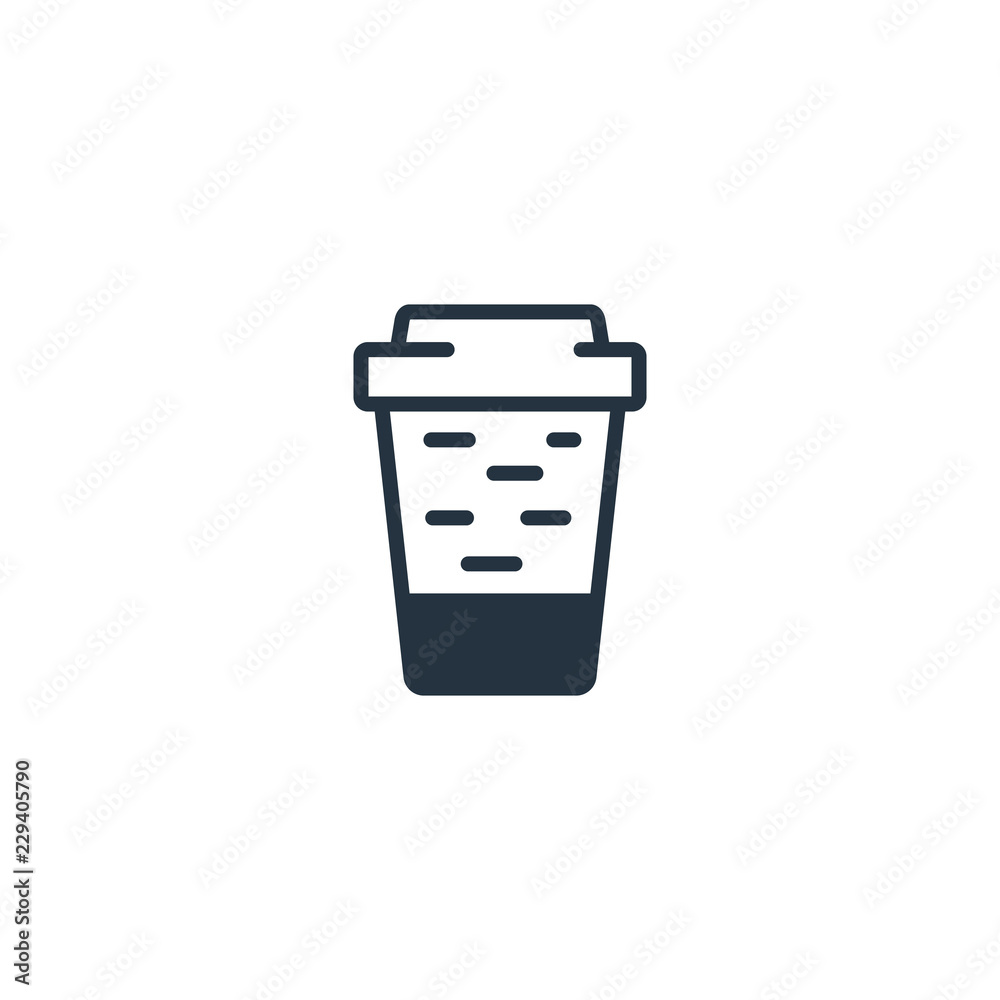 Paper cup americano isolated line icon on white background, 400 coffee set, logo and sign