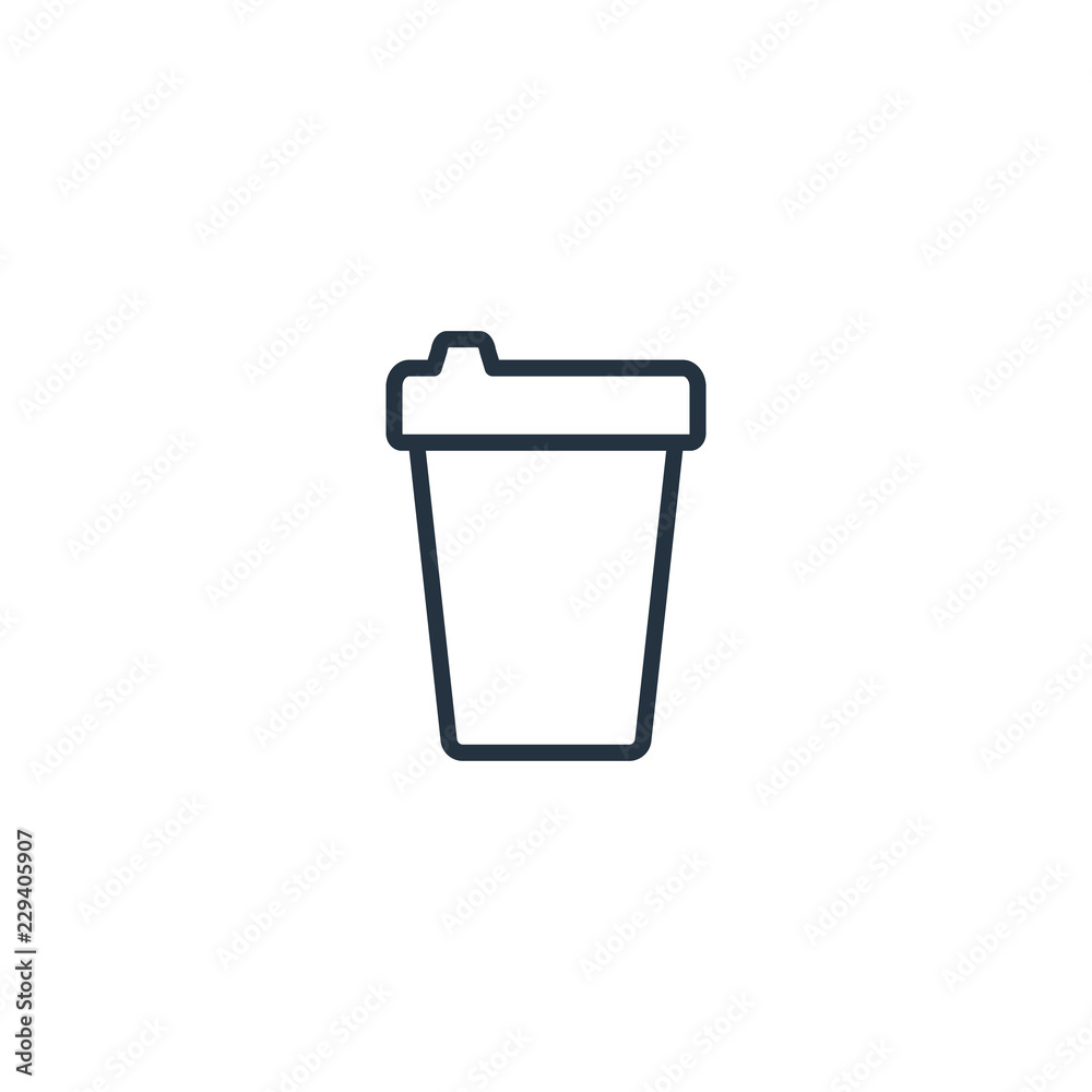 Paper cup isolated line icon on white background, 400 coffee set, logo and sign
