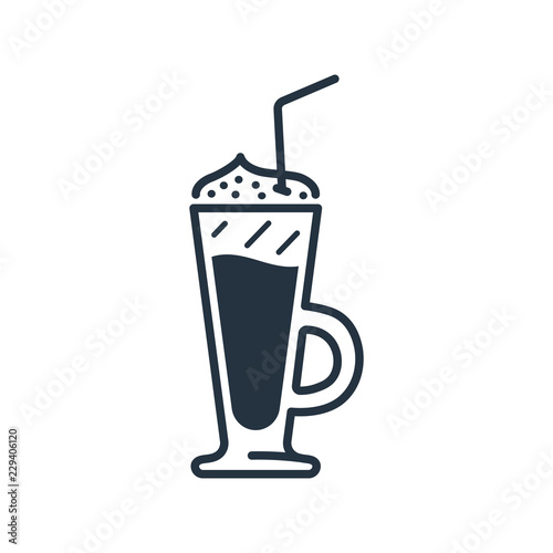 Mocha coffee isolated icon on white background, 400 coffee set, logo and sign