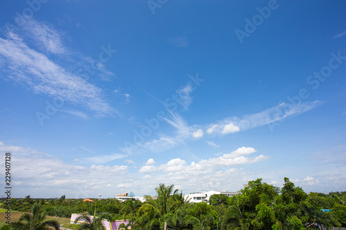 blue sky with clouds © Supachai