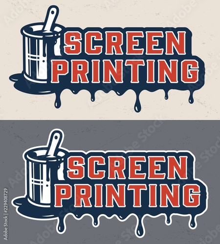Vintage colorful serigraphy concept