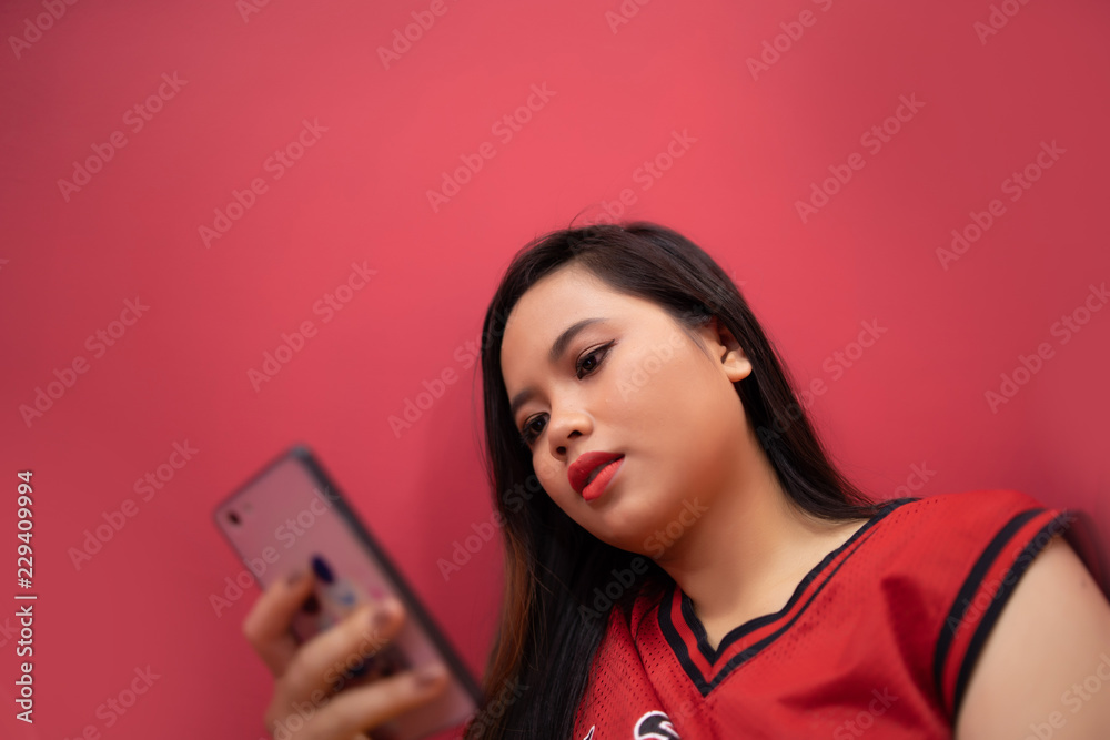asian teenage girl with smartphone asian teenage girl with smartphone