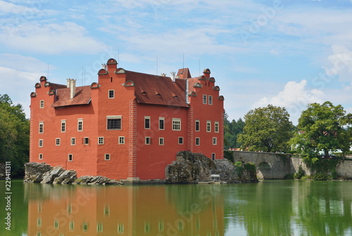  Beautiful red castle Cervena Lhota in the Czech Republic looking like from fairy tale photo