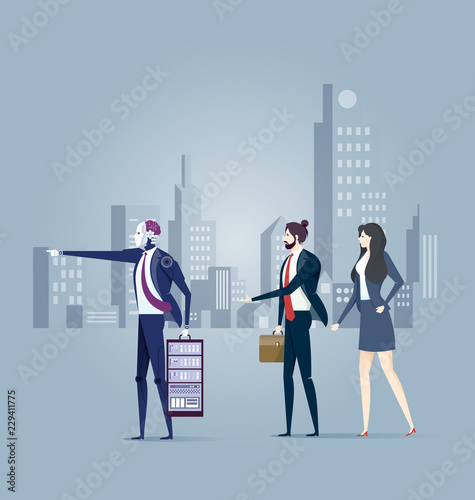 Guide to the path. Leadership - Artificial Intelligence business concept