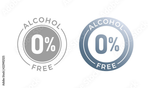 Alcohol free vector icon for cosmetic product or medical alcohol free symbol