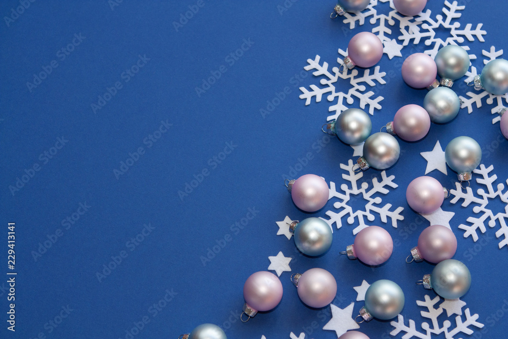 Christmas background with balls and snowflakes. Christmas background with balls and snowflakes.