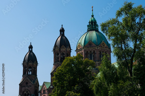 St. Luke's Church (Lukaskirche) dome and towers. Munich, Germany photo