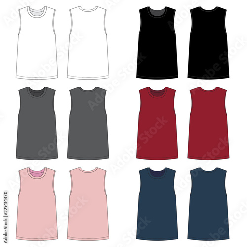 Vector Template for Muscle Tank tops