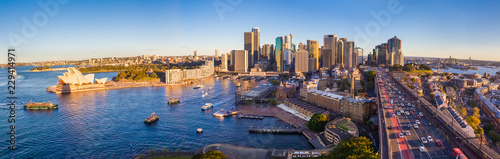 Panoramic view of Sydney with the business district and Opera House, Sydney, Australia