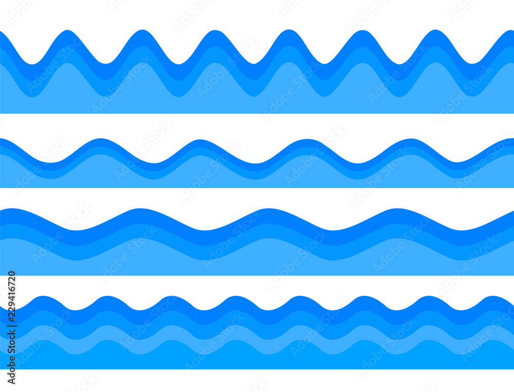 design element ribbon blue water sea background13