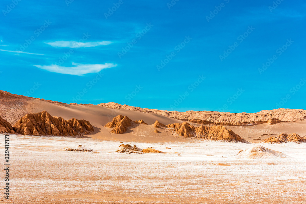 Landscape in Moon Valley, Chile. Copy space for text. Landscape in Moon Valley, Chile. Copy space for text.