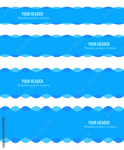 design element ribbon blue water sea background20