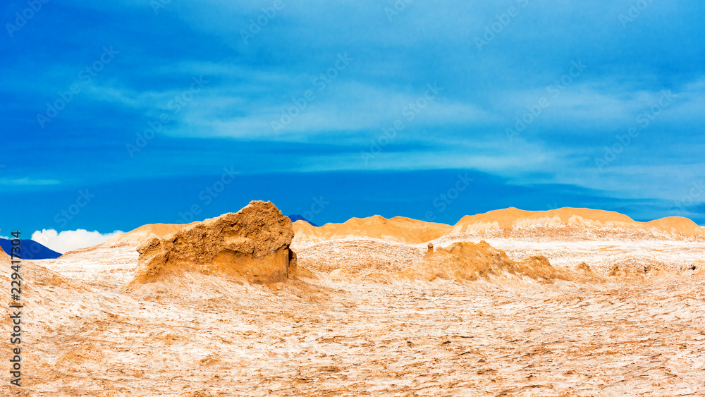 Landscape in Moon Valley, Chile. Copy space for text.