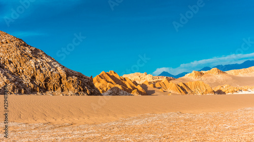 Landscape in Moon Valley, Chile. Copy space for text.