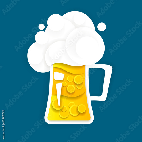 Retro beer vector poster. Vintage ad template for cold ale. Vector
