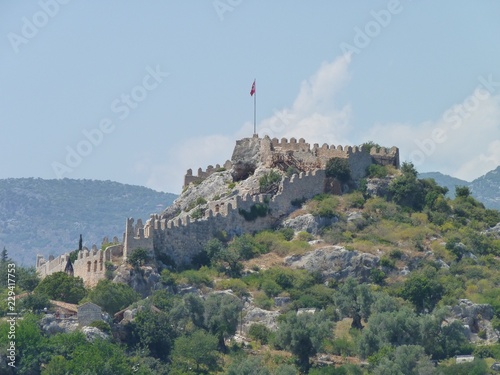 The castle in Simena (Kalekoy), Turkey