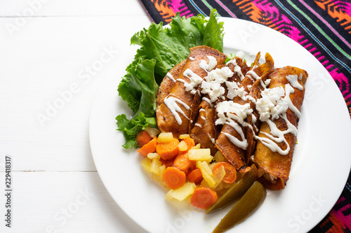 Mexican enchiladas style "Queretanas"
