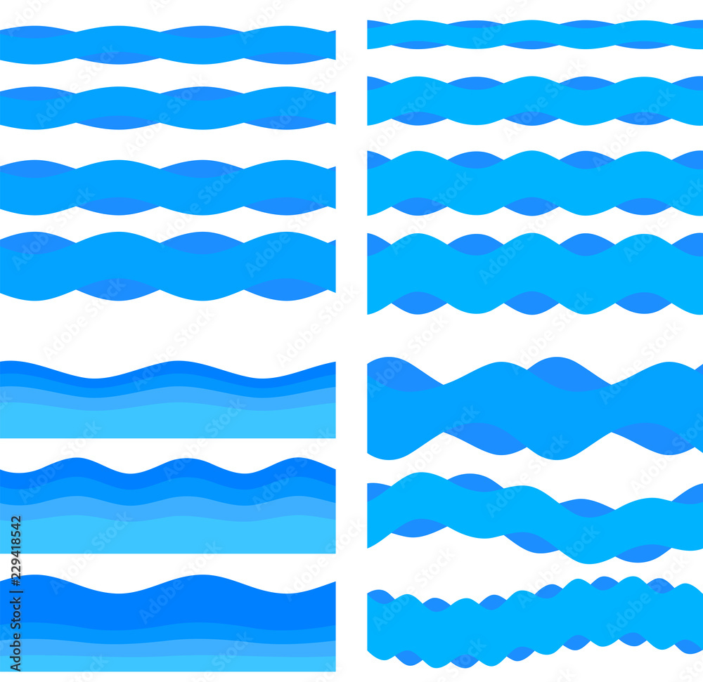 design element ribbon blue water sea background35